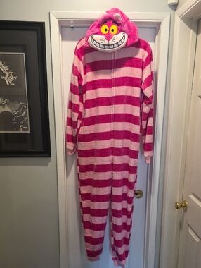 Cheshire Cat Pink Stripe Pajamas Onesie